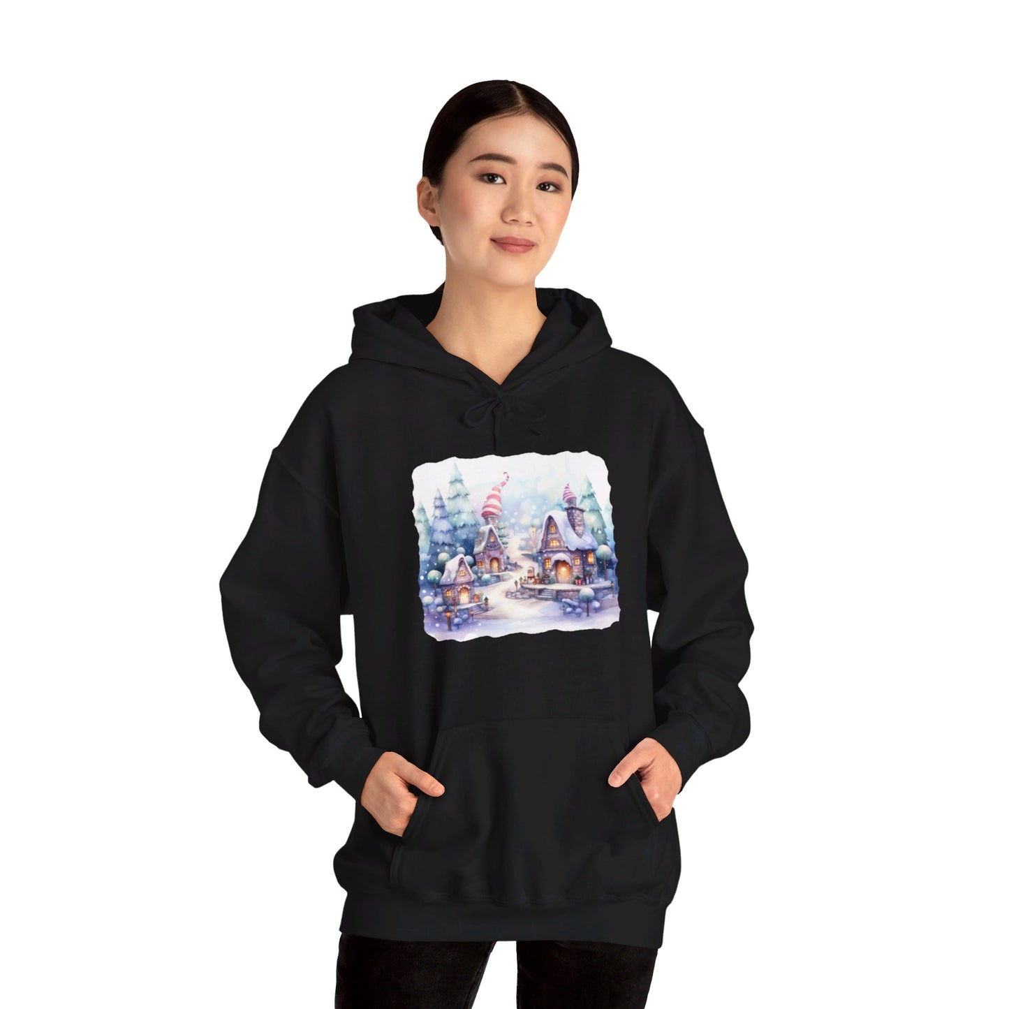 Snowy Christmas Village 4 - Hooded Sweatshirt