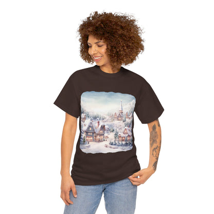 Snowy Christmas Village-T-Shirt