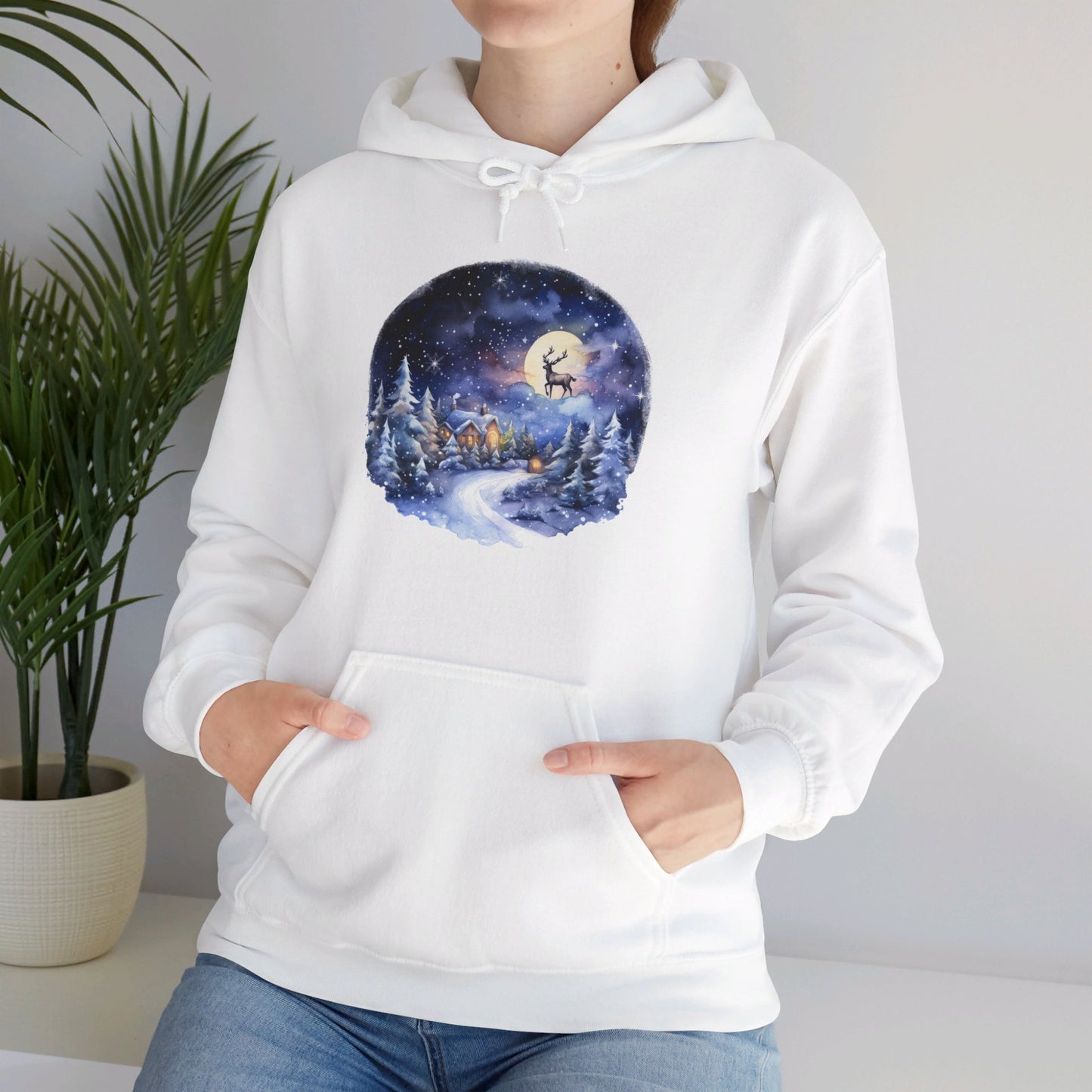 Winter Snowy Night - Hooded Sweatshirt