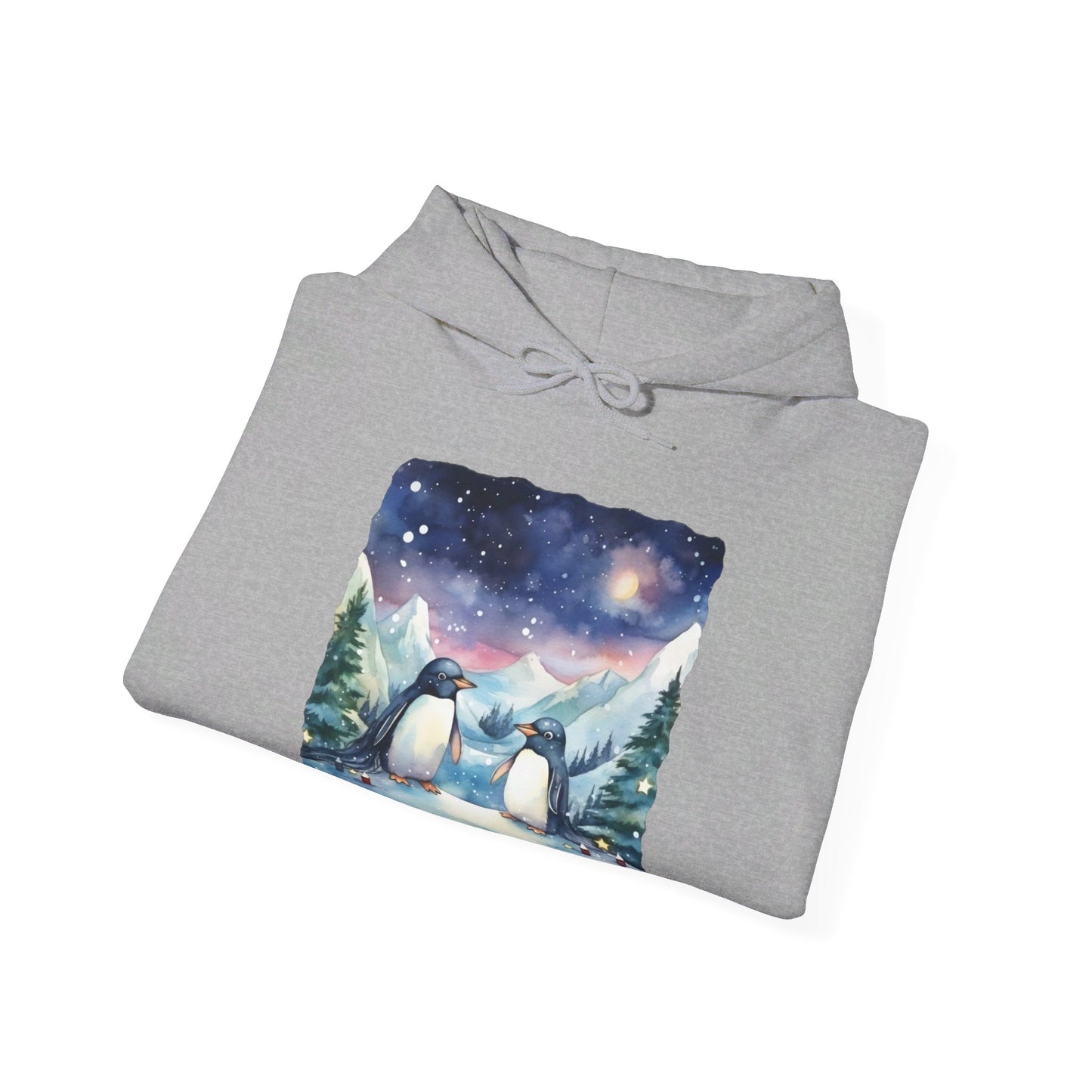 Snowy Christmas Penguins - Hooded Sweatshirt