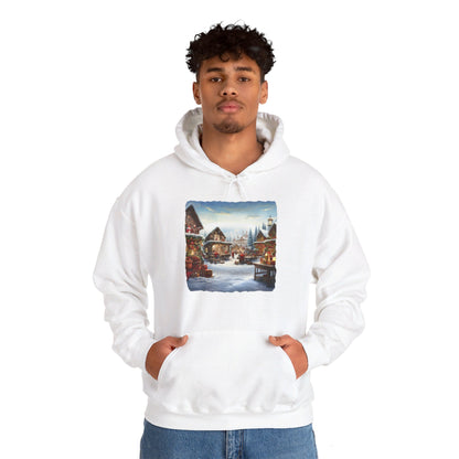 Snowy Christmas Village North Pole - Hooded Sweatshirt