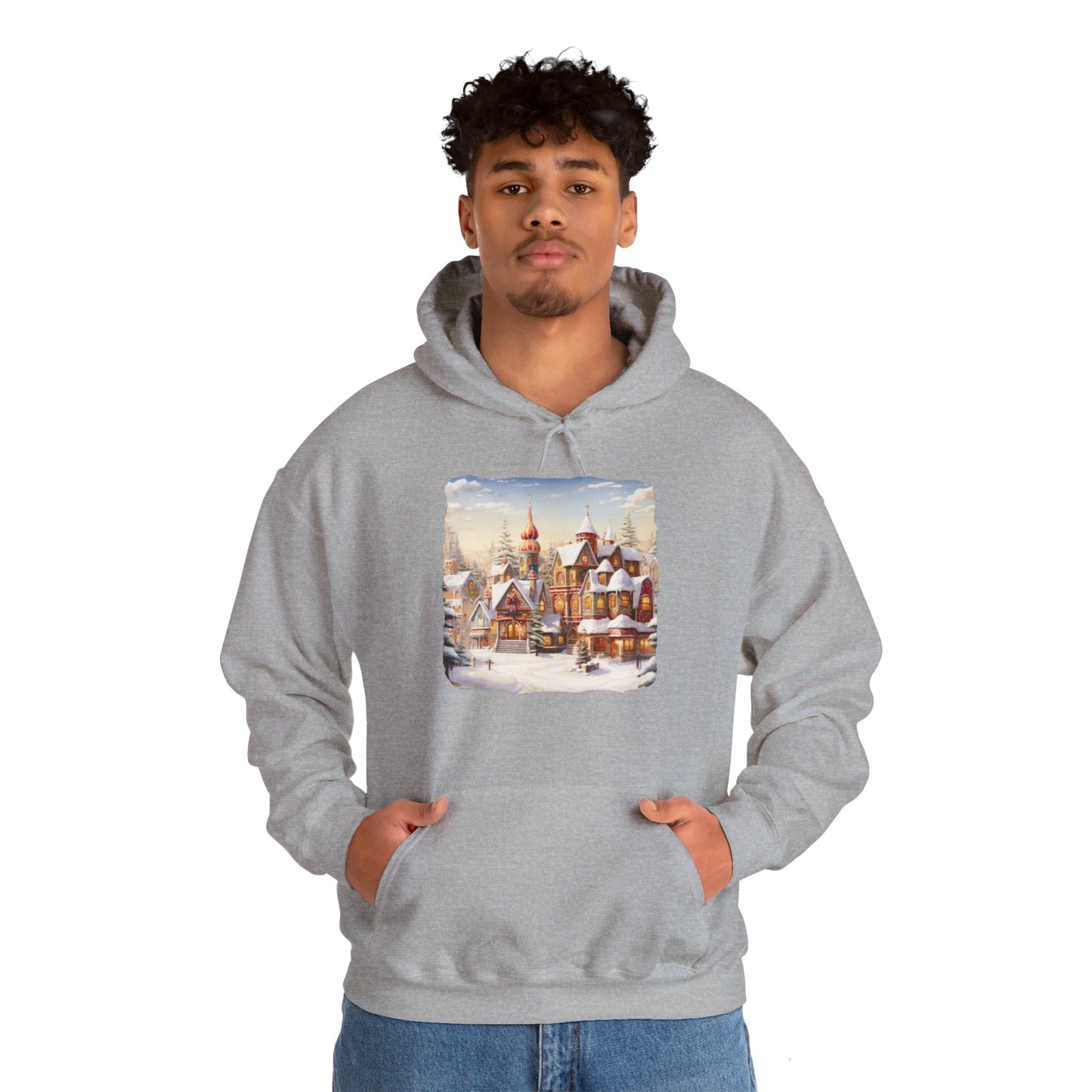 Snowy Christmas Village 12 - Hooded Sweatshirt