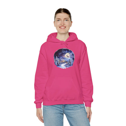 Winter Snowy Night - Hooded Sweatshirt