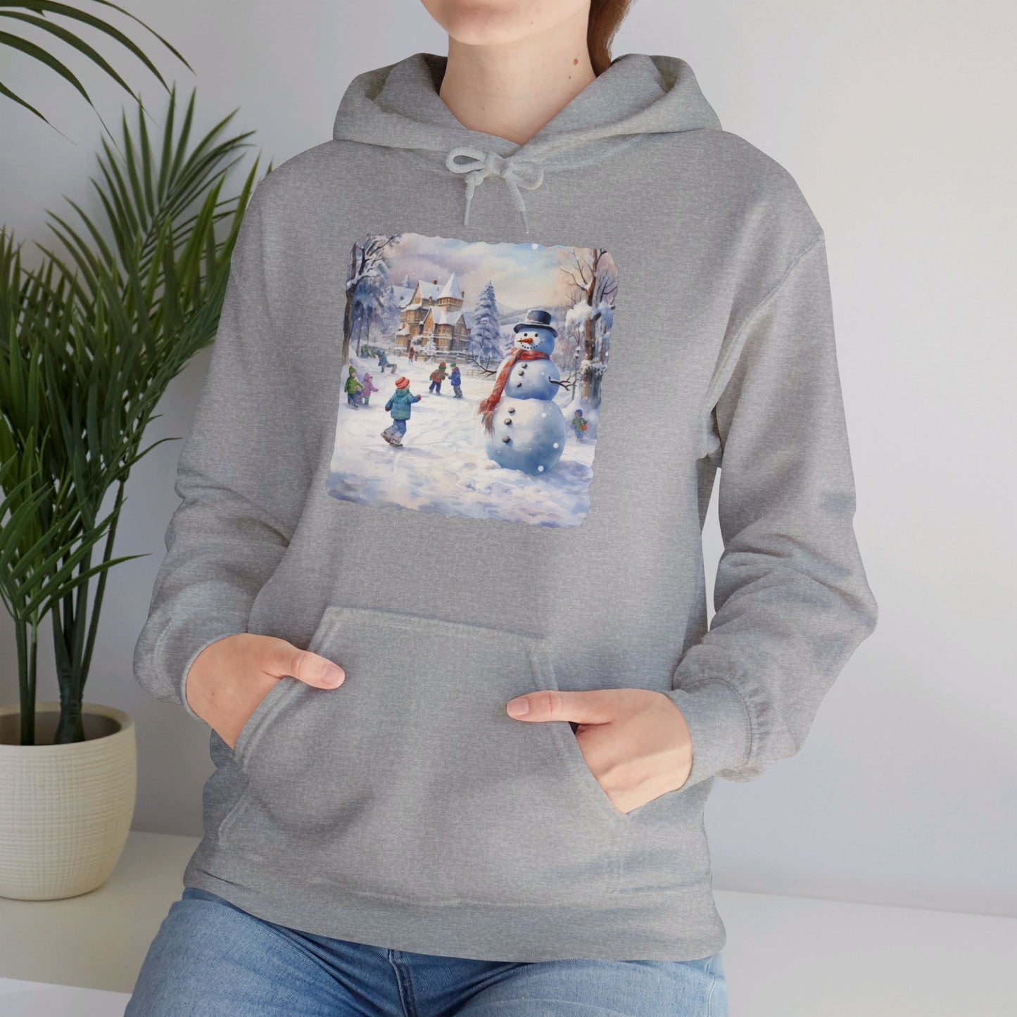 Snowman In Village 2 - Hooded Sweatshirt