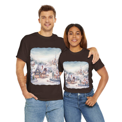 Snowy Christmas Village-T-Shirt