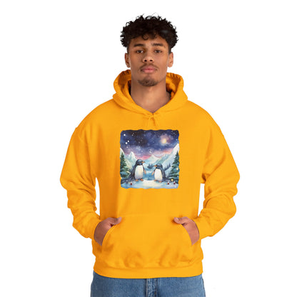 Snowy Christmas Penguins - Hooded Sweatshirt