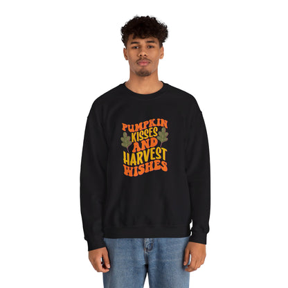 Pumpkin Kisses And Harvest Wishes - Crewneck Sweatshirt