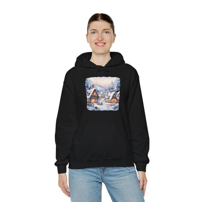 Snowy Christmas Village 6 - Hooded Sweatshirt