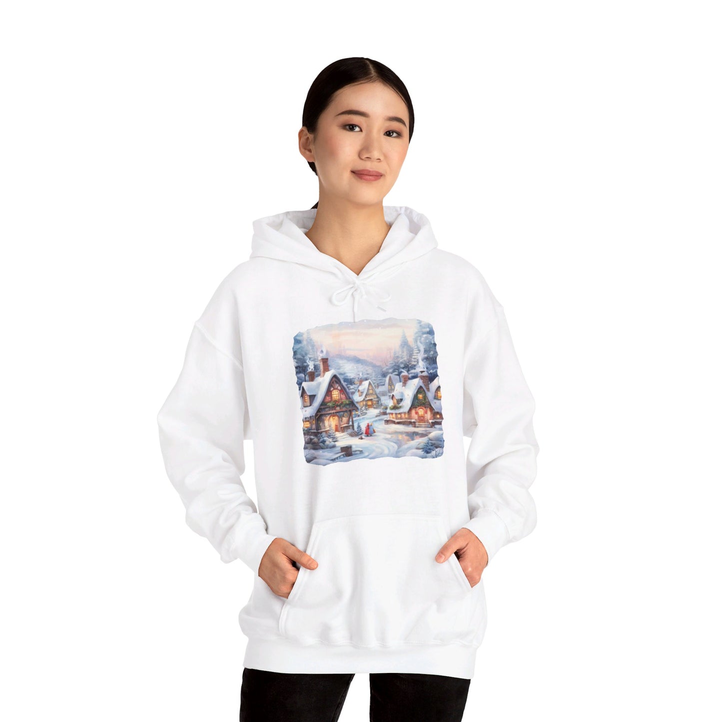 Snowy Christmas Village 6 - Hooded Sweatshirt