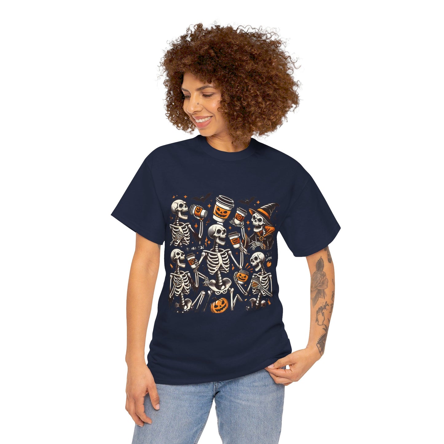 Skeletons drinking coffee - T-Shirt