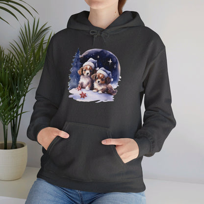 Snowy Christmas Dogs - Hooded Sweatshirt