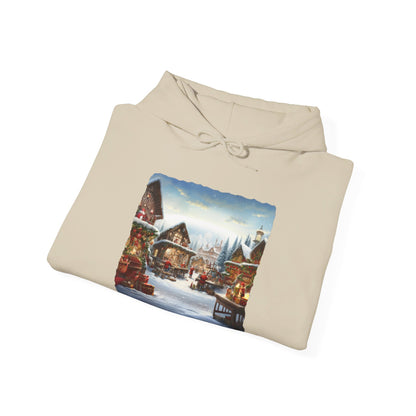 Snowy Christmas Village North Pole - Hooded Sweatshirt