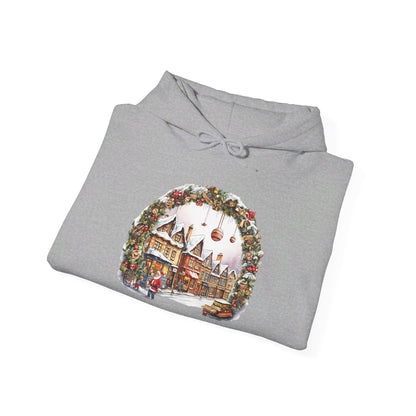 Enchanting Christmas Village Scene - Hooded Sweatshirt