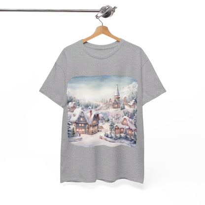 Snowy Christmas Village-T-Shirt