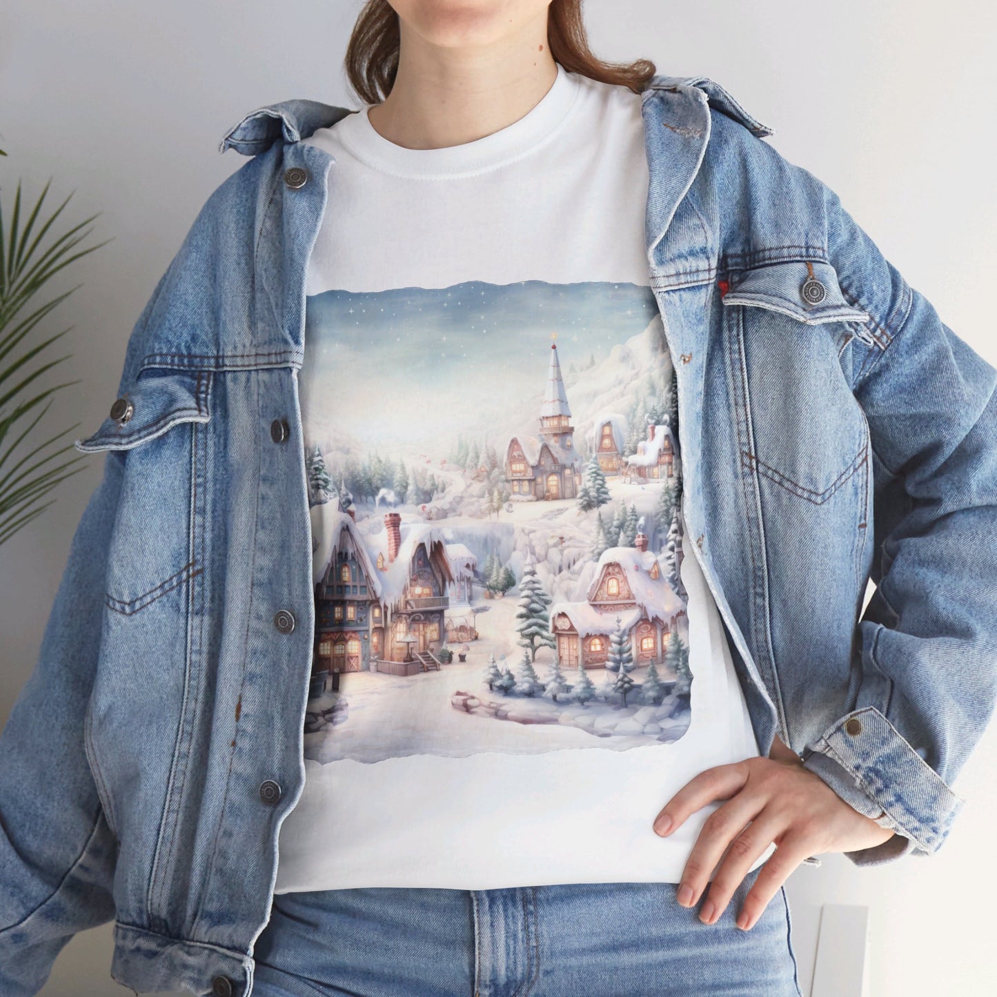 Snowy Christmas Village-T-Shirt