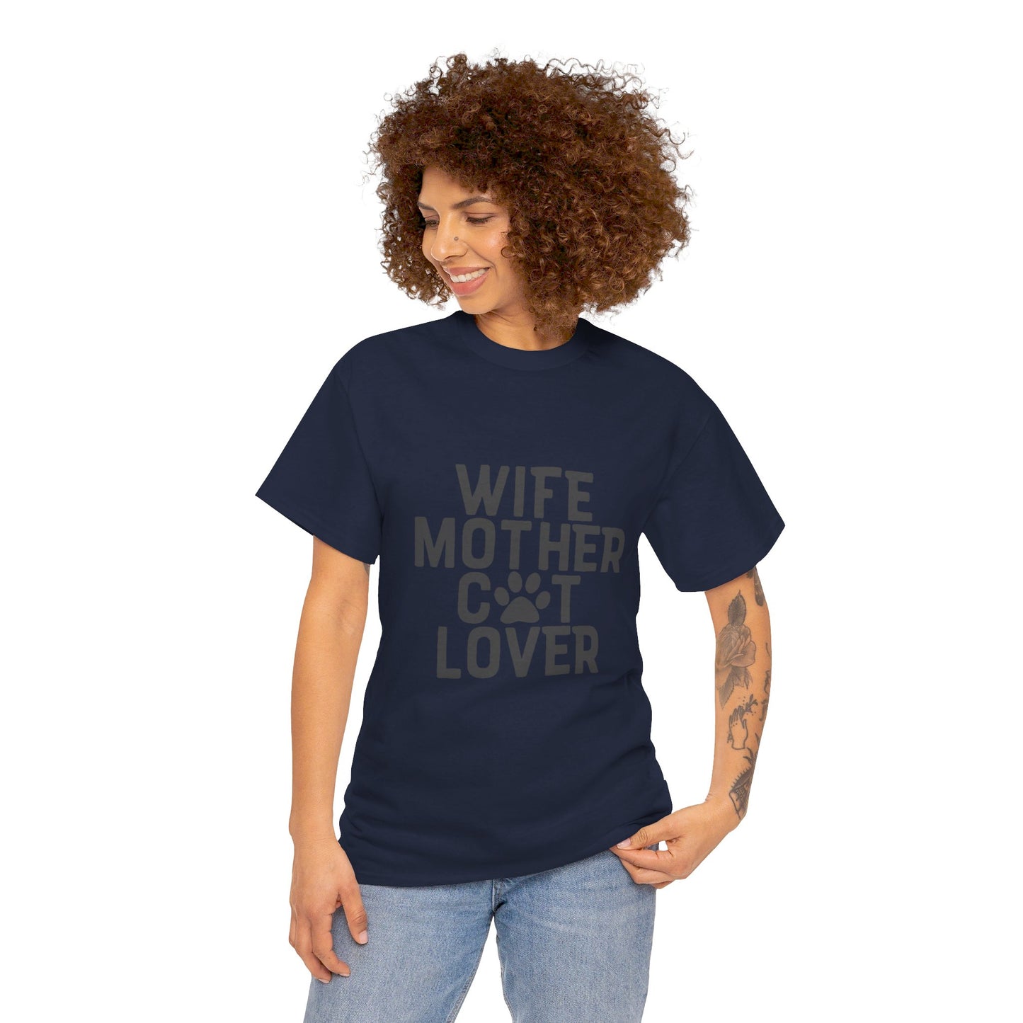 Wife, Mother, Cat lover - T-Shirt