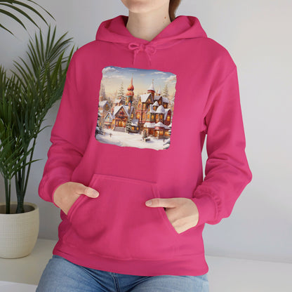 Snowy Christmas Village 12 - Hooded Sweatshirt