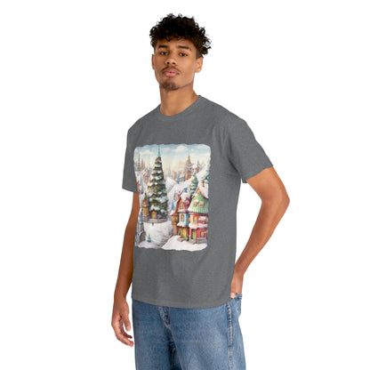 Snowy Christmas Village-16-T-Shirt