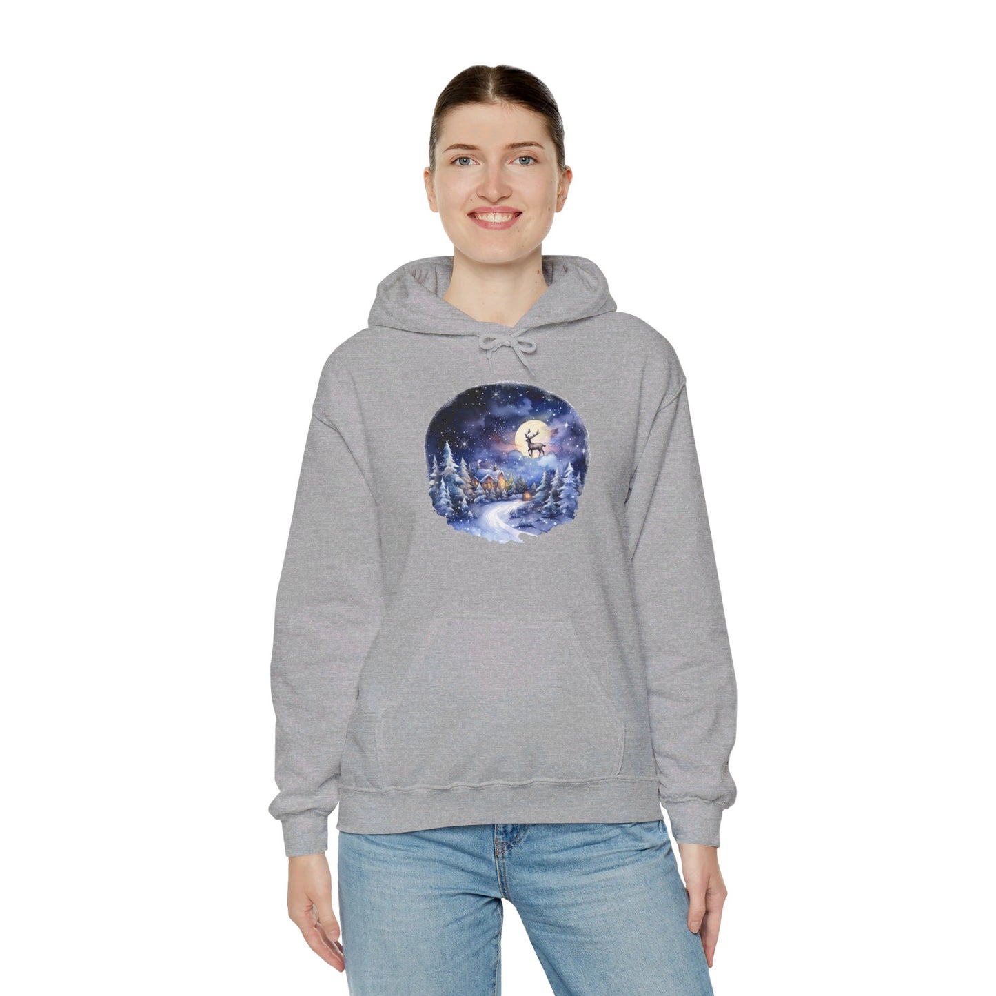 Winter Snowy Night - Hooded Sweatshirt