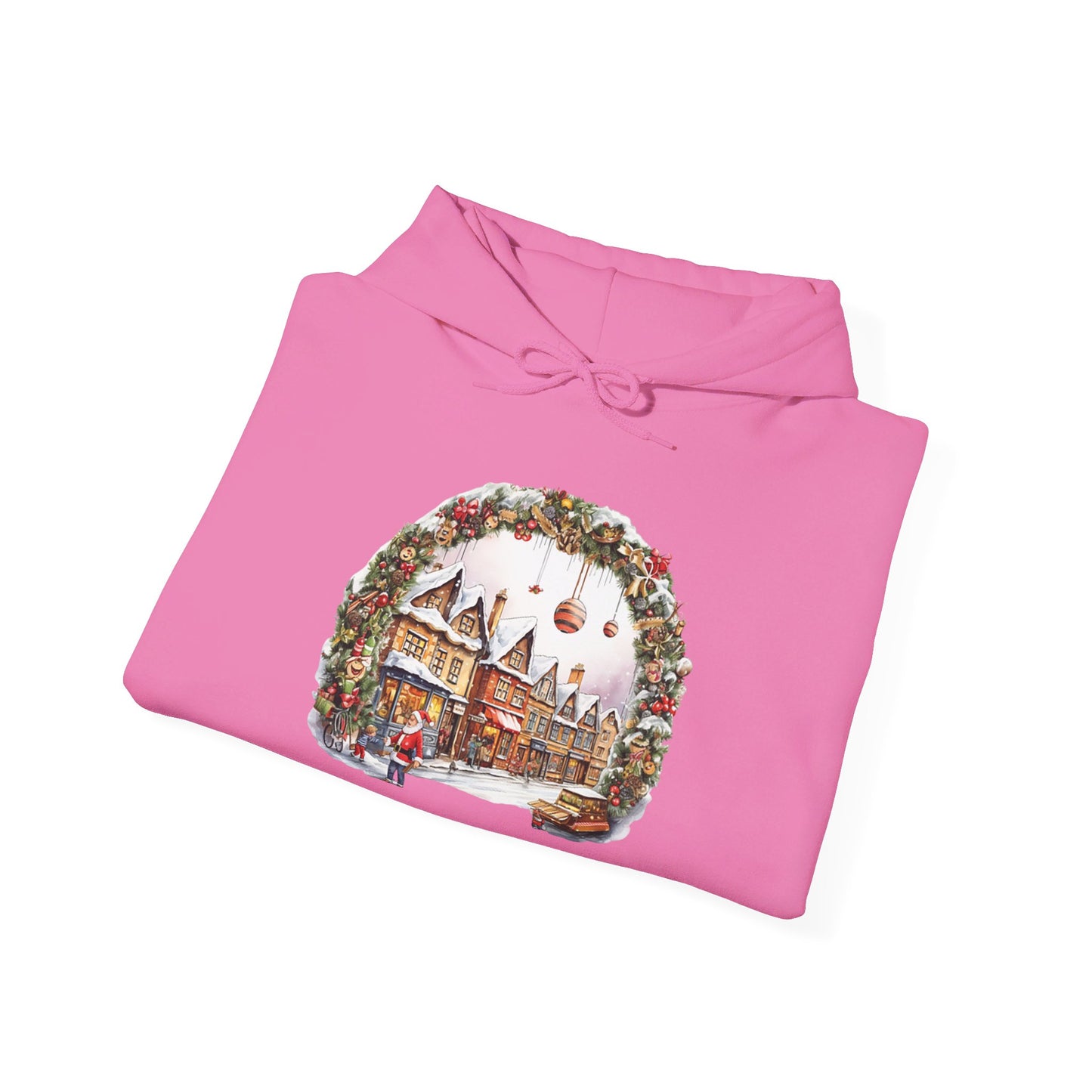 Enchanting Christmas Village Scene - Hooded Sweatshirt