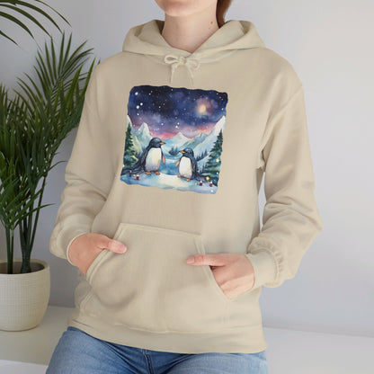 Snowy Christmas Penguins - Hooded Sweatshirt