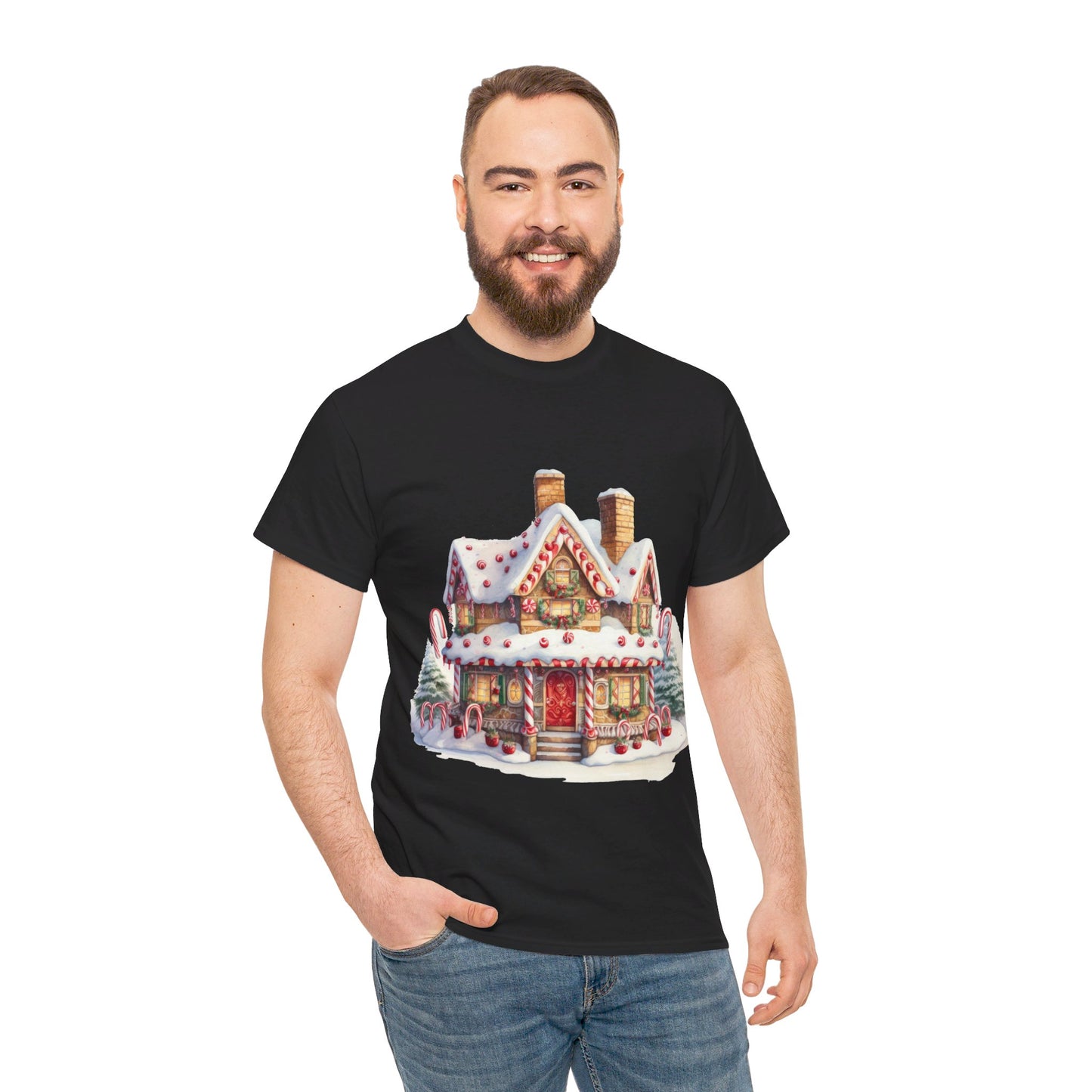 Snowy Christmas Village-15-T-Shirt