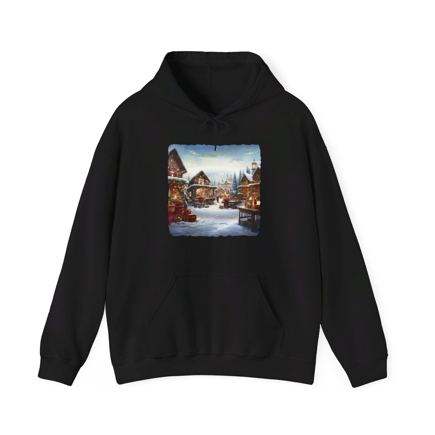 Snowy Christmas Village North Pole - Hooded Sweatshirt