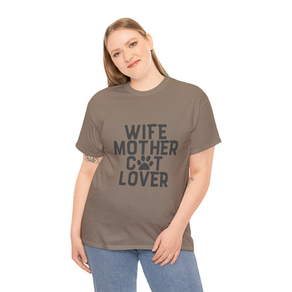 Wife, Mother, Cat lover - T-Shirt