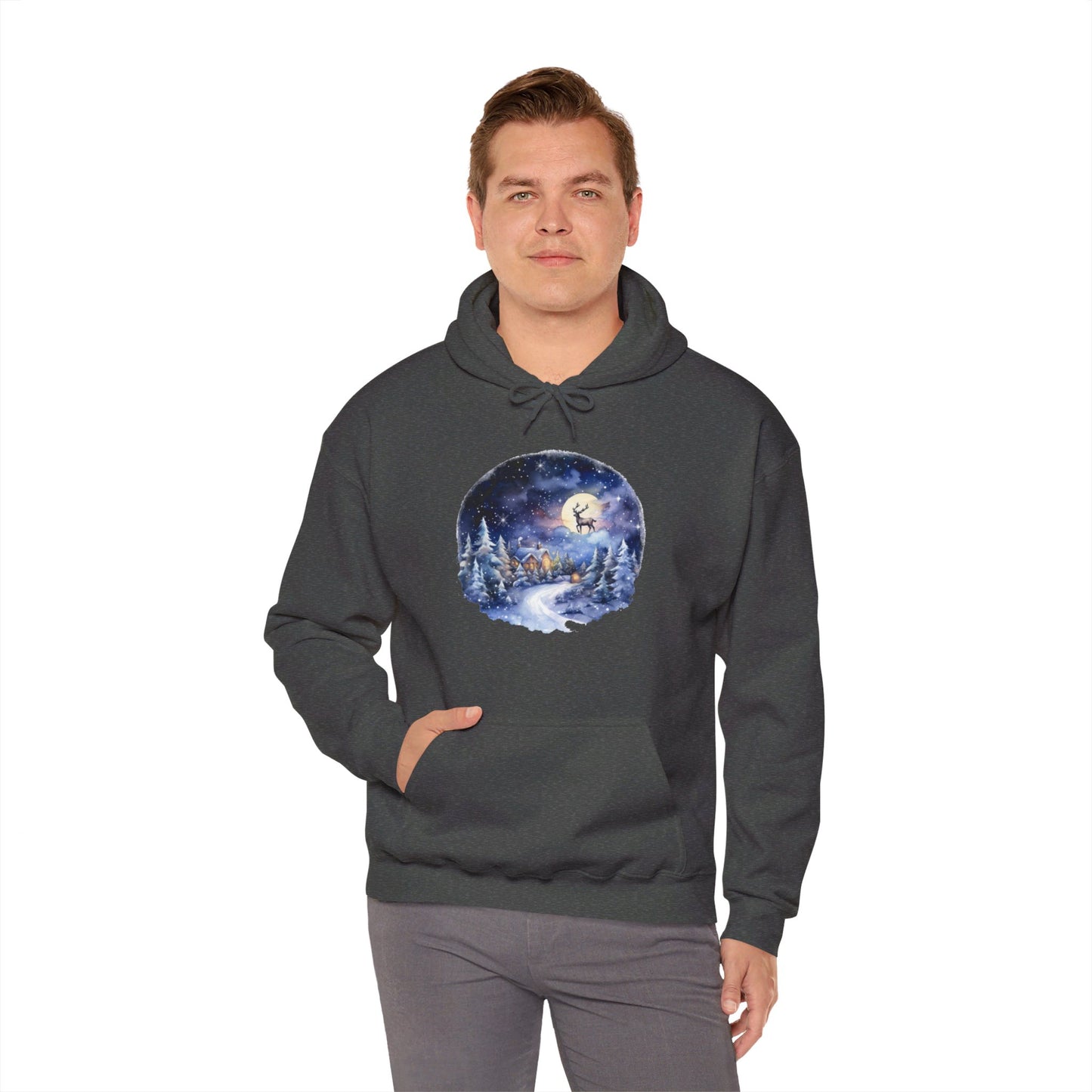 Winter Snowy Night - Hooded Sweatshirt