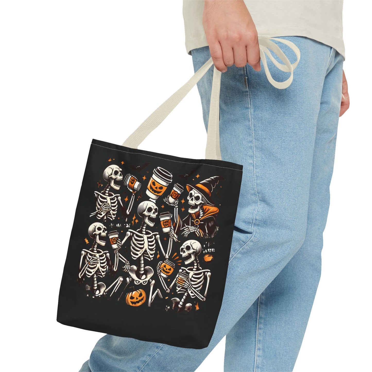 Skeleton drinking coffee - Tote Bag