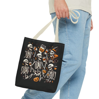 Skeleton drinking coffee - Tote Bag