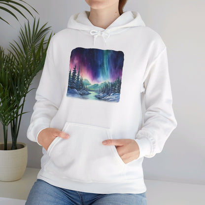 Northern Lights Watercolor - Hooded Sweatshirt