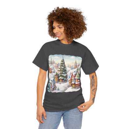 Snowy Christmas Village-16-T-Shirt