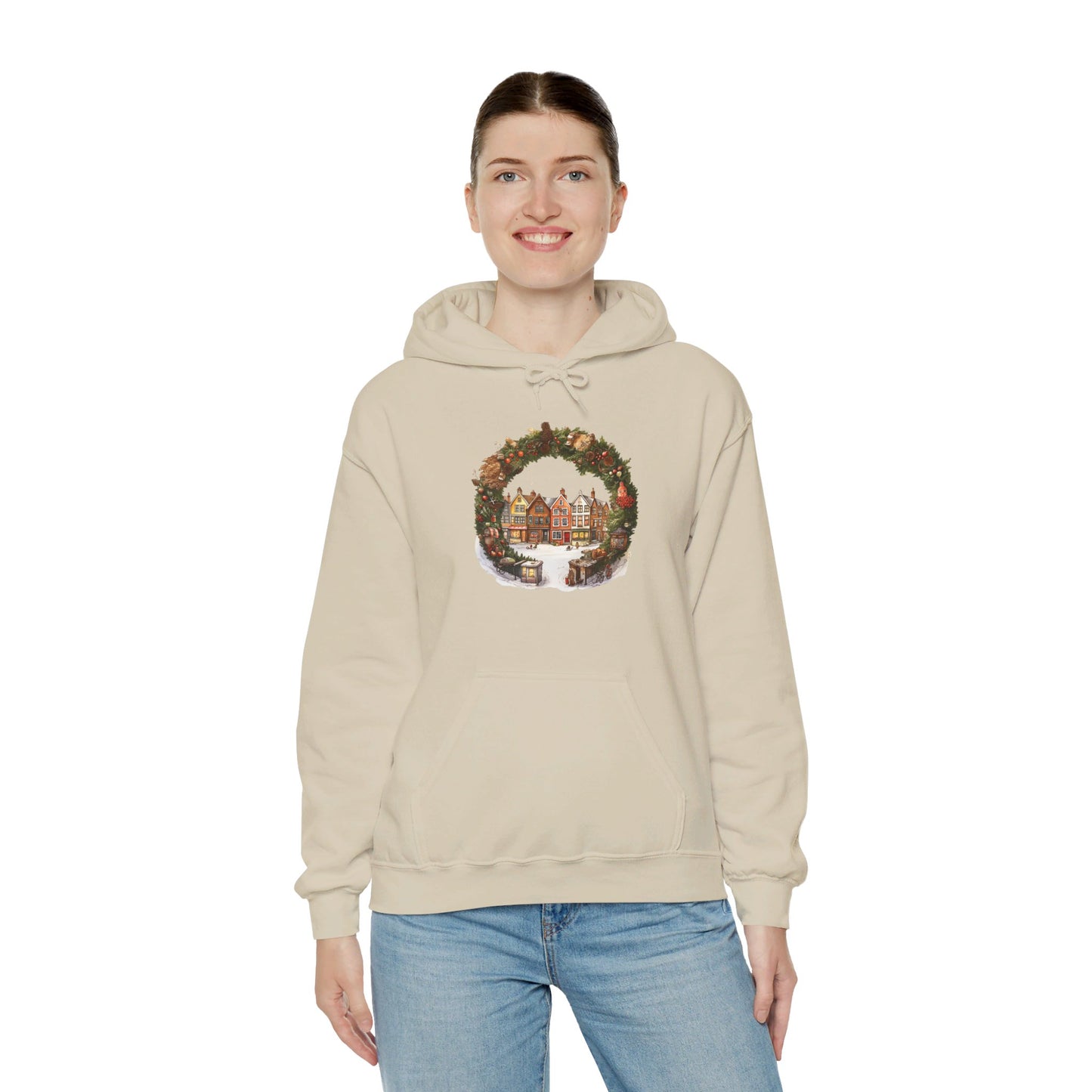 Peaceful Village Christmas - Hooded Sweatshirt