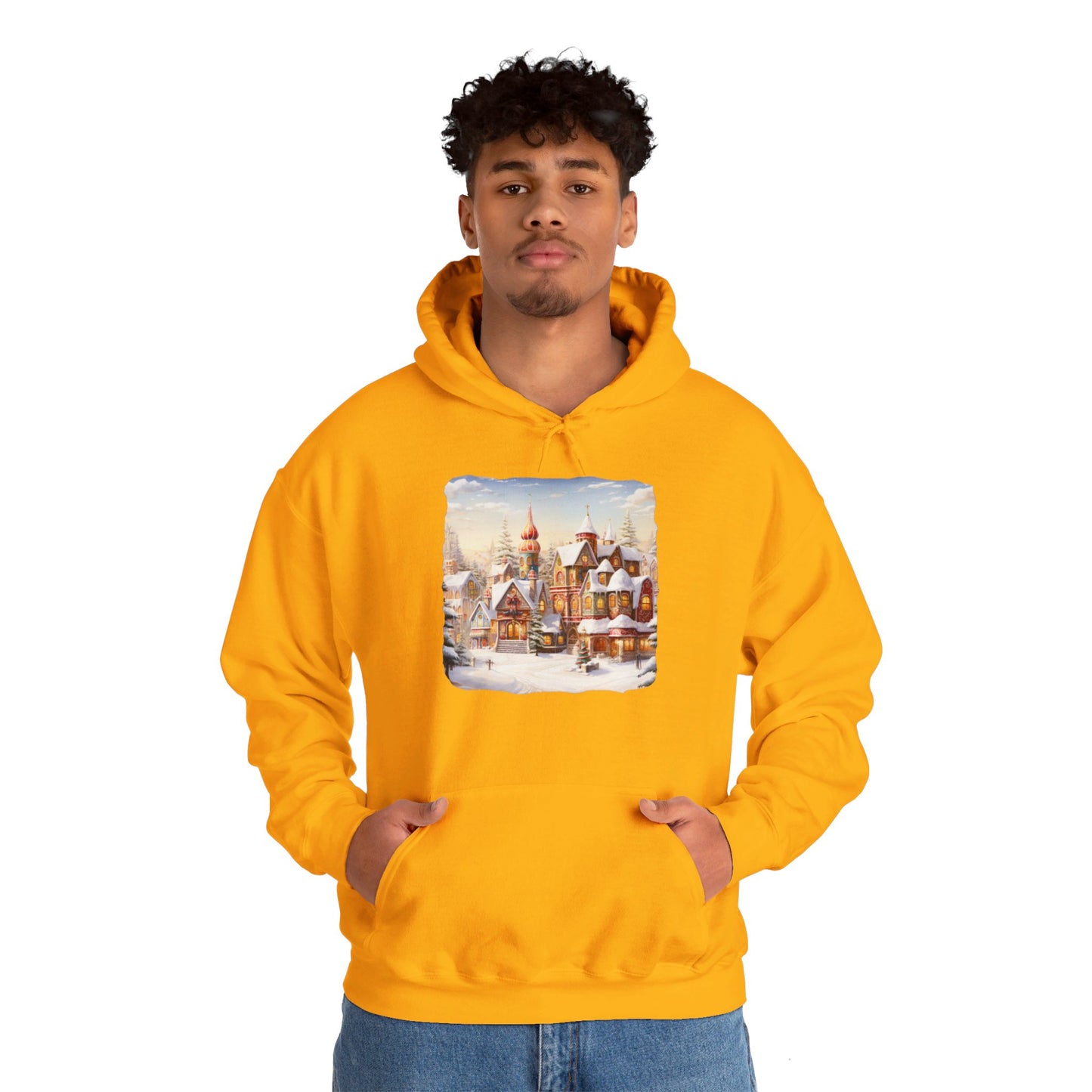 Snowy Christmas Village 12 - Hooded Sweatshirt