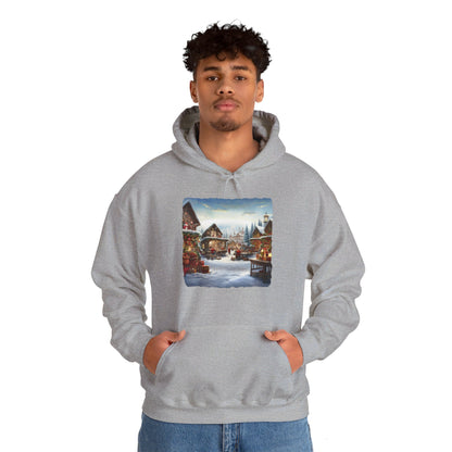 Snowy Christmas Village North Pole - Hooded Sweatshirt