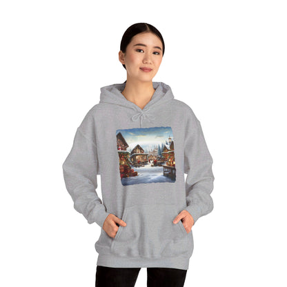 Snowy Christmas Village North Pole - Hooded Sweatshirt