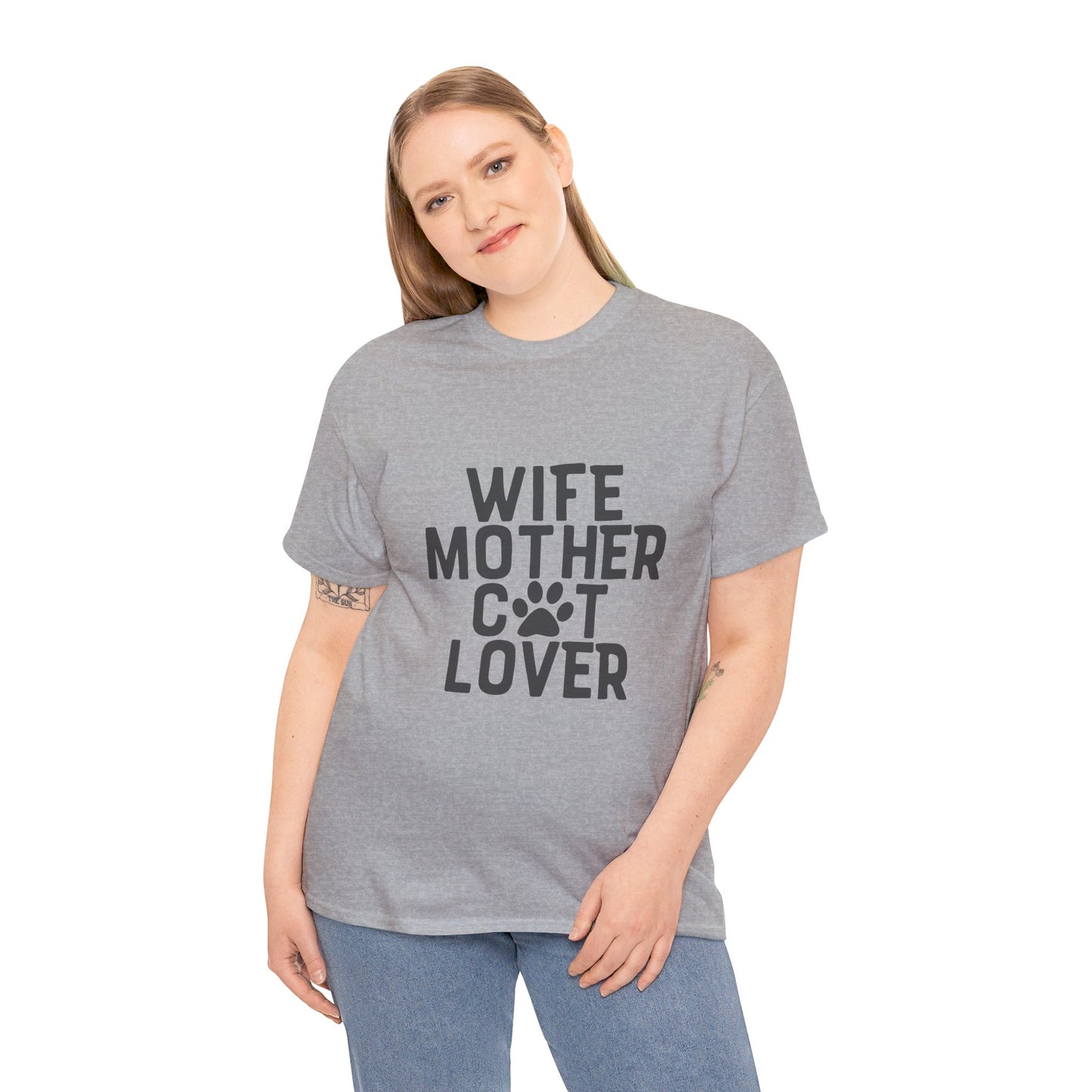 Wife, Mother, Cat lover - T-Shirt