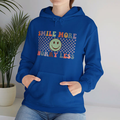 Smile More Worry Less - Hooded Sweatshirt