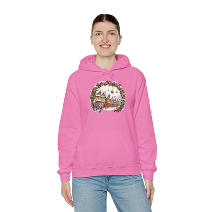 Enchanting Christmas Village Scene - Hooded Sweatshirt