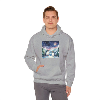 Snowy Christmas Penguins - Hooded Sweatshirt