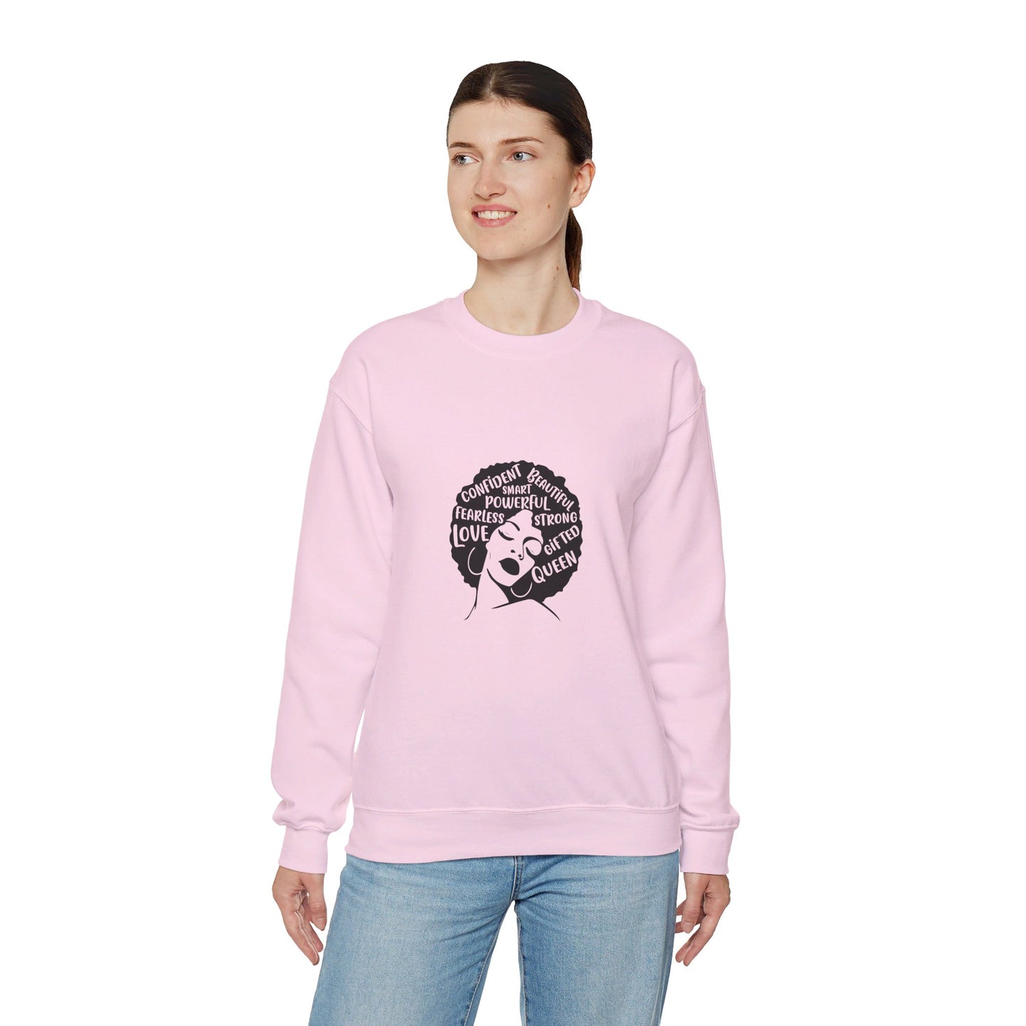 Afro Lady With Words - Crewneck Sweatshirt