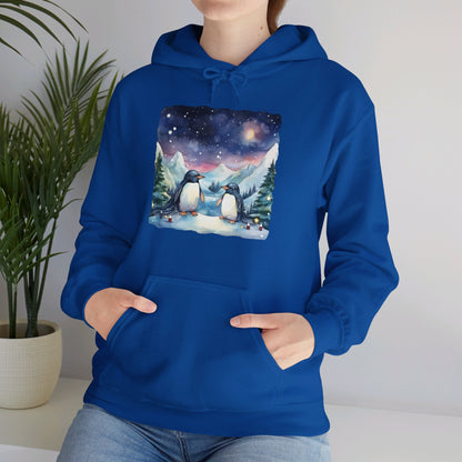 Snowy Christmas Penguins - Hooded Sweatshirt