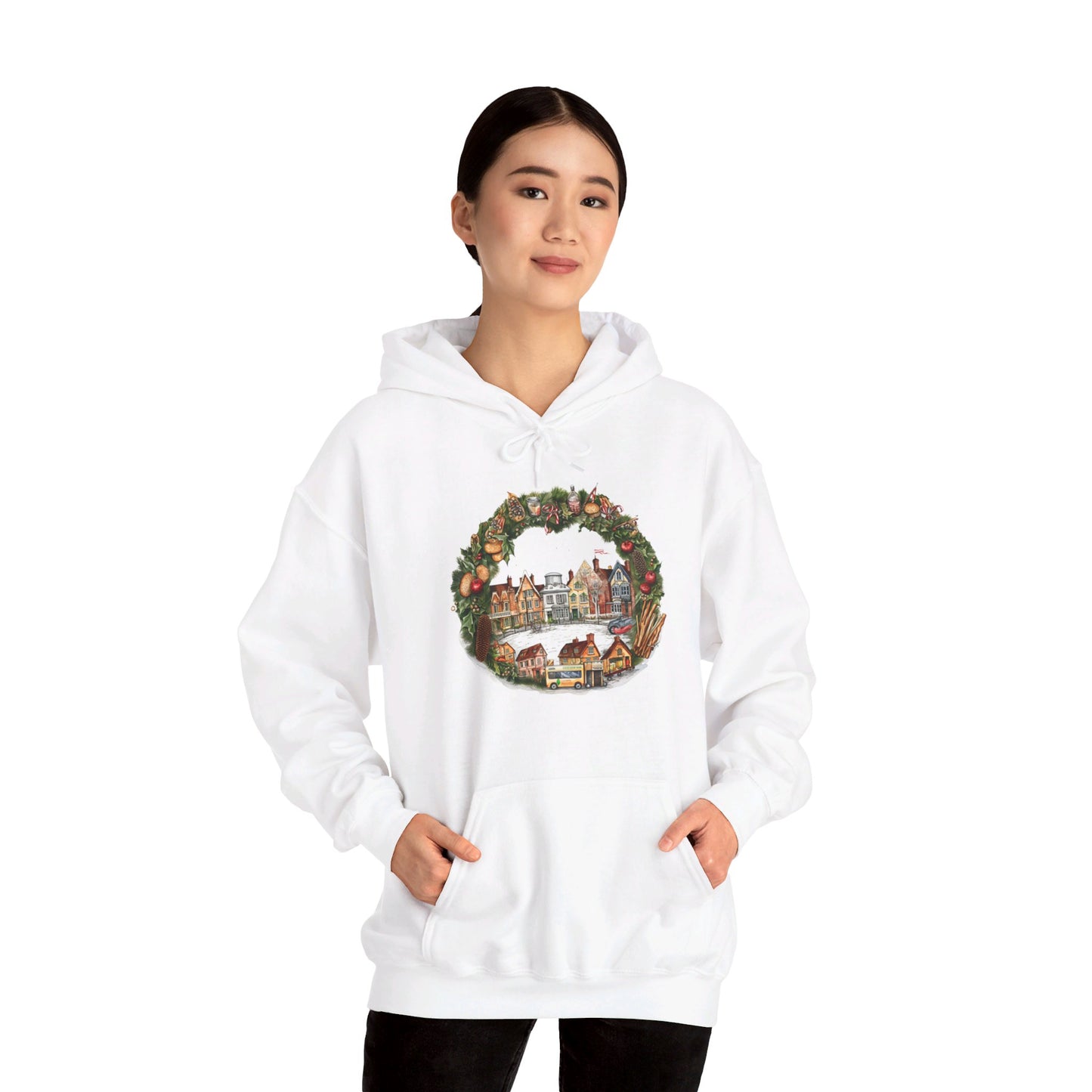 Whimsical Village Christmas - Hooded Sweatshirt