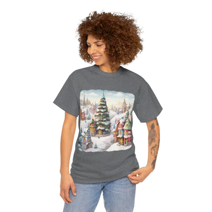 Snowy Christmas Village-16-T-Shirt