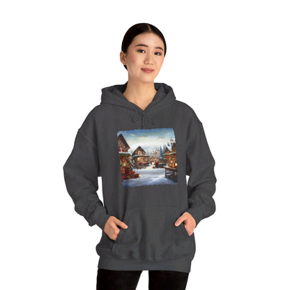 Snowy Christmas Village North Pole - Hooded Sweatshirt