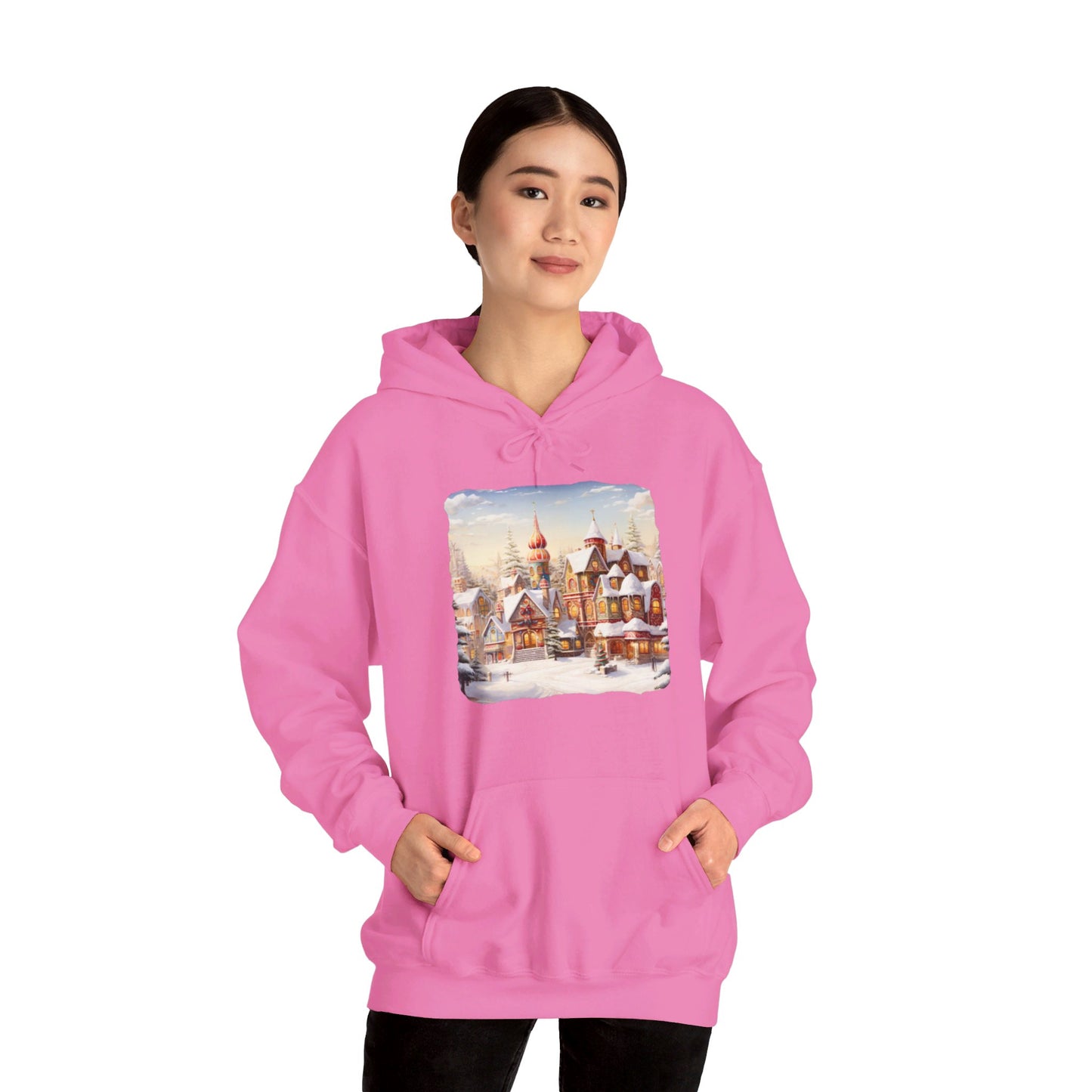 Snowy Christmas Village 12 - Hooded Sweatshirt