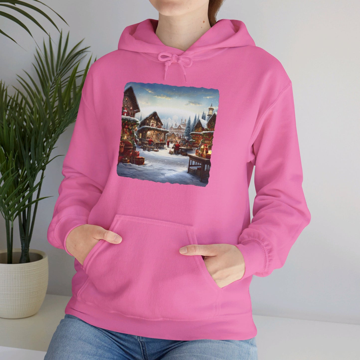 Snowy Christmas Village North Pole - Hooded Sweatshirt