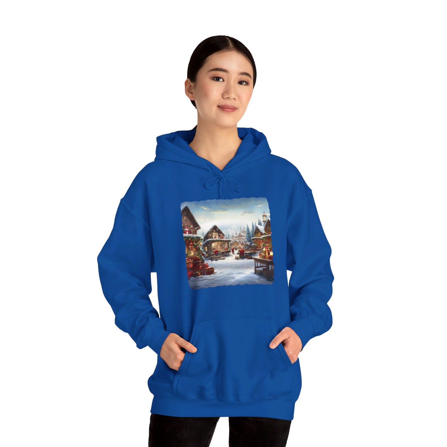 Snowy Christmas Village North Pole - Hooded Sweatshirt