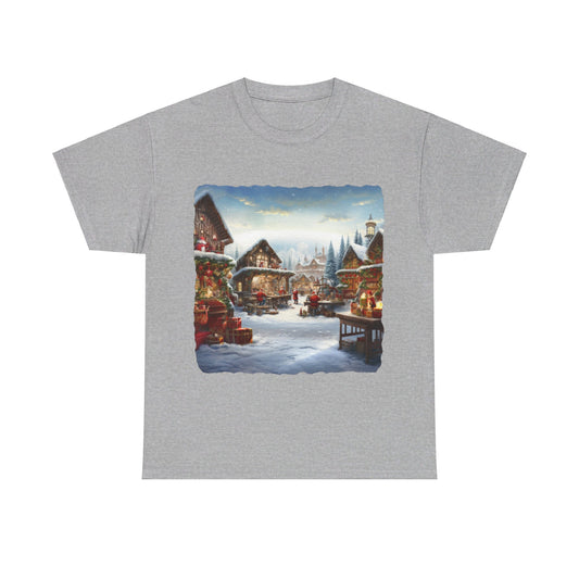 Snowy Christmas Village North Pole-T-Shirt